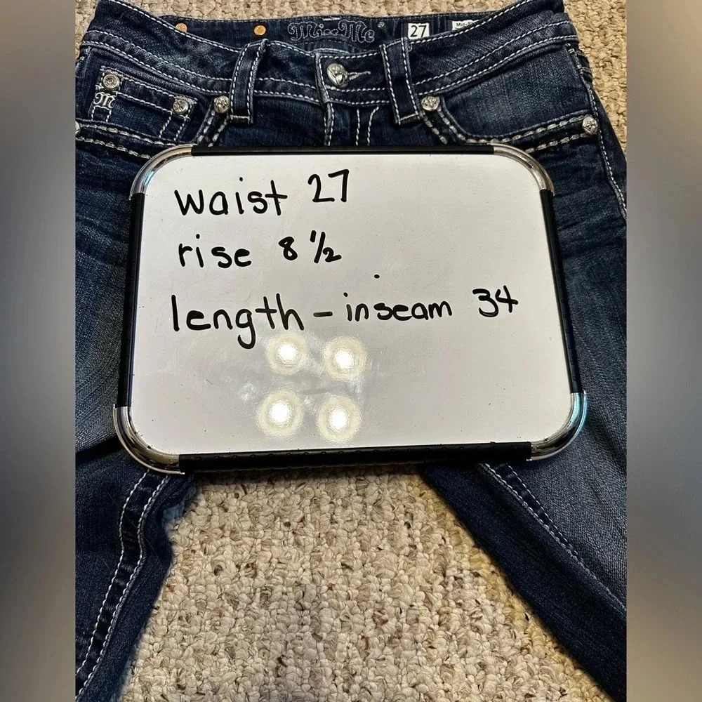 Miss Me Y2k women's rhinestone embellished Bootcut jeans.  size 27 - Picture 3 of 15